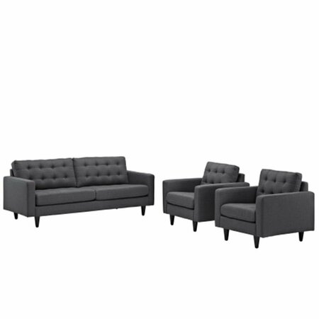 EAST END IMPORTS Empress Sofa and Armchairs Set of 3- Gray EEI-1314-DOR